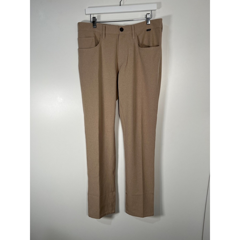 Travis Mathew Right On Time Pants Tan Khaki Golf Performance Stretch Mens 32x34